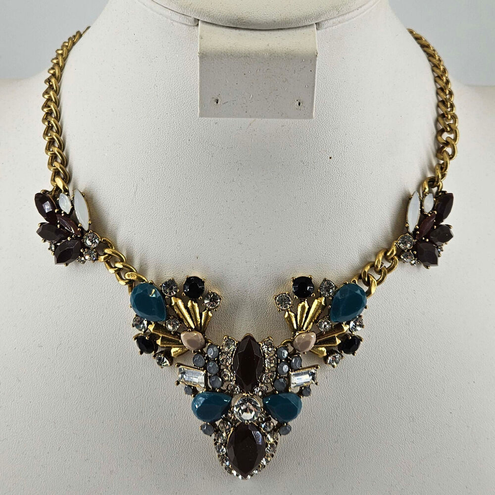 J.Crew Statement Ruby Turquoise Faux Gemstone Sto… - image 1